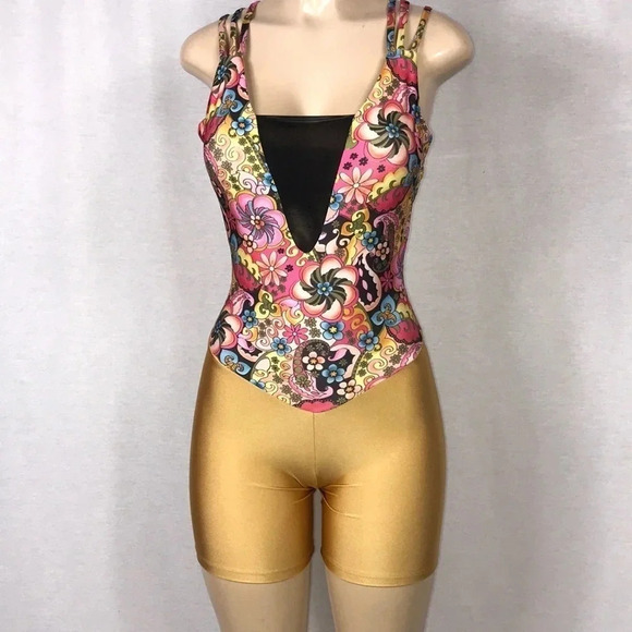 Zuliana Designer Activewear short romper Made in USA NWT - Picture 1 of 6